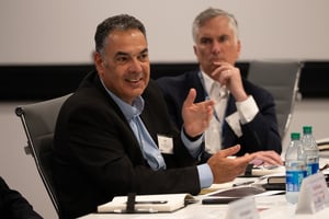 Elbit America's Ilan Ohayon provides remarks at a recent roundtable at the company that drew Fort Worth-based small- and medium sized suppliers of the U.S. Department of Defense. 
